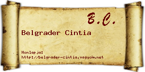 Belgrader Cintia névjegykártya